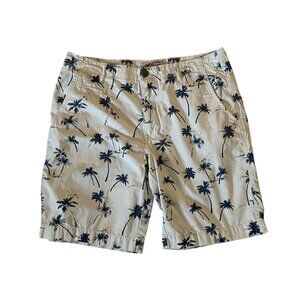 Men's Arizona Jean Co flat front shorts palm tree sz 36 Cotton walking bermuda